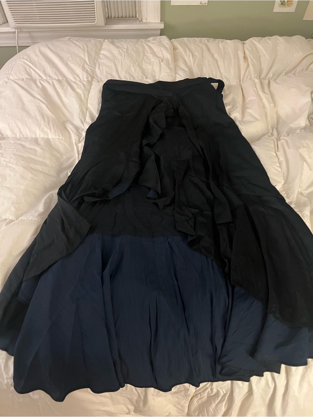 Maeve Black High-Low Ruffle Wrap Skirt - Picture 3 of 4
